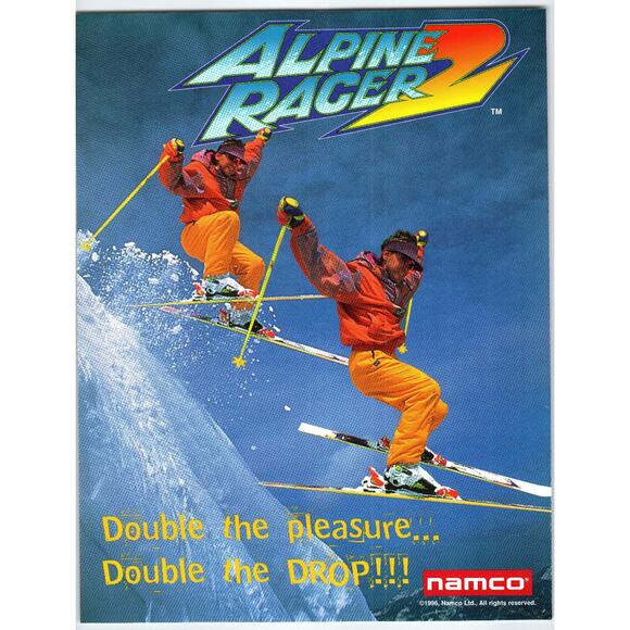 1996 Namco Alpine Racer 2 Arcade Game Flyer Vintage Ephemera - Picture 1 of 2